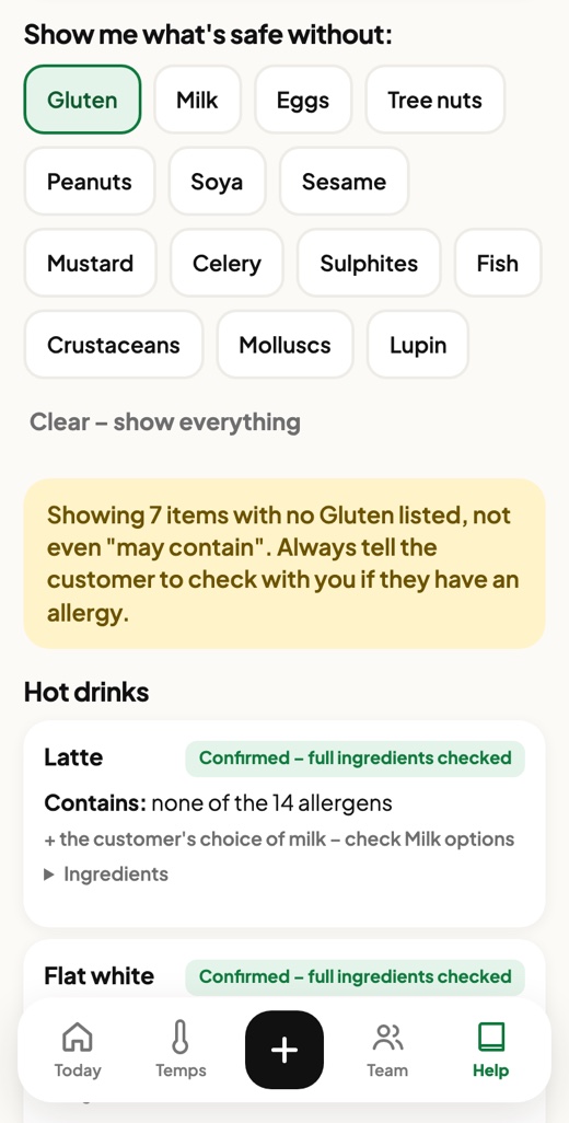 Allergen checker